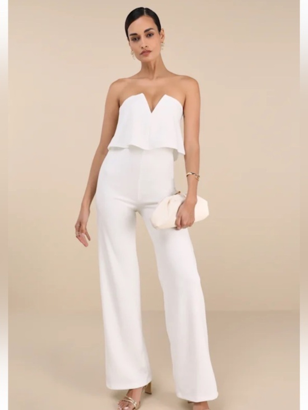 NWT Lulus Power of Love White Strapless Jumpsuit